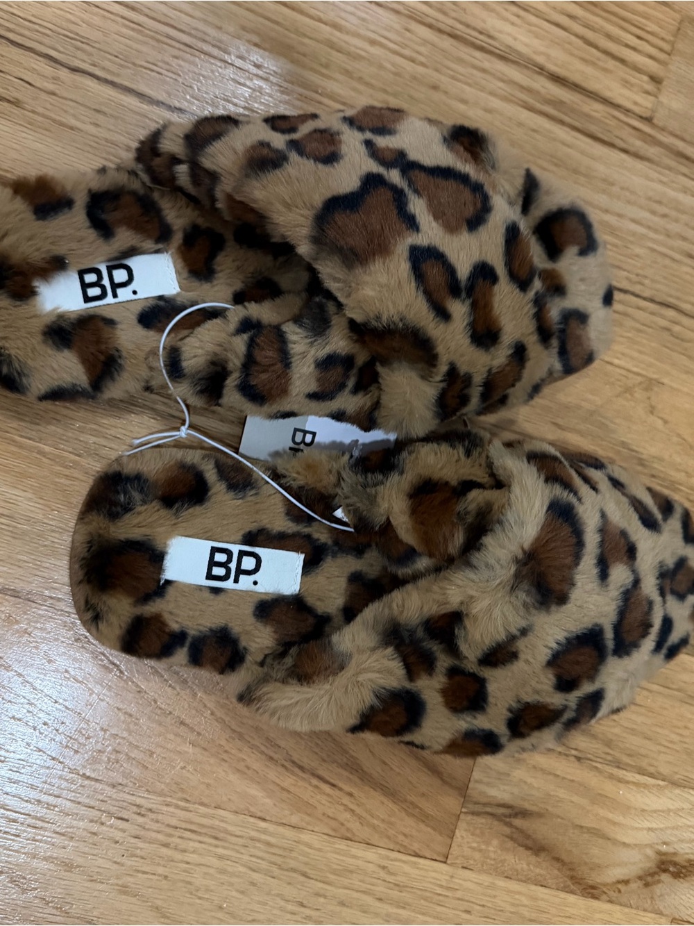 BP Leopard Cheetah Print Faux Fur Slippers in Brown and Black